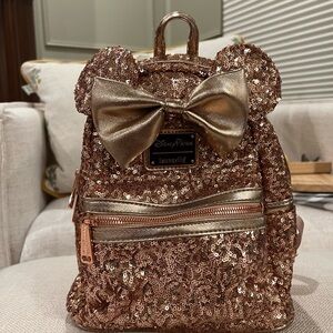 Loungefly Rose Gold Sequin Disney Backpack